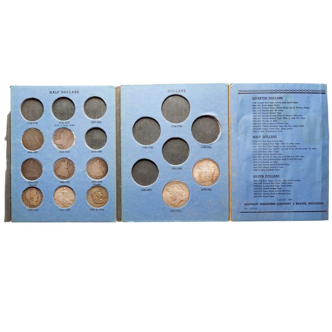Eight Halves & Two Silver Dollars from Type Folder (1 of 3)