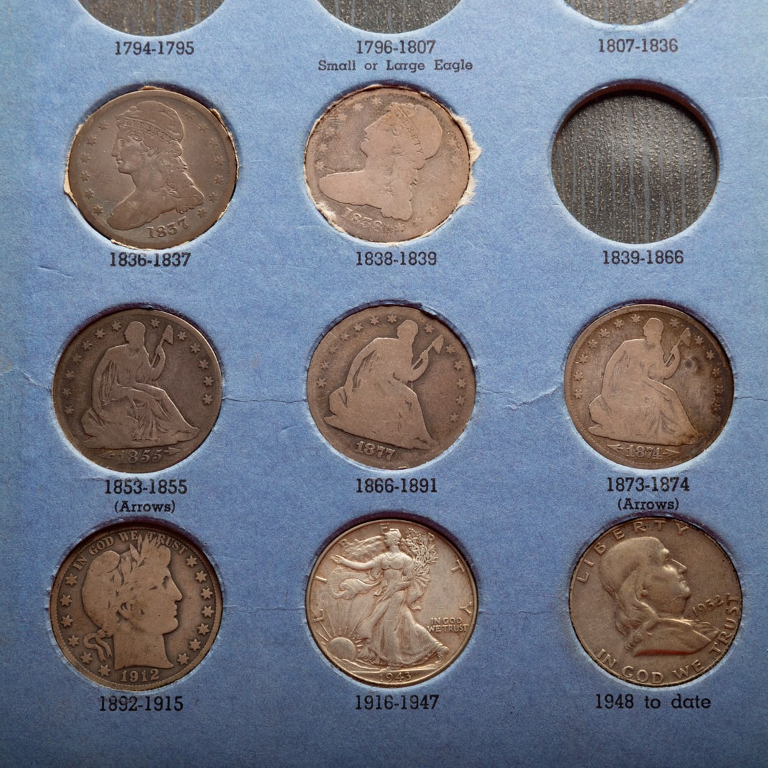 Eight Halves & Two Silver Dollars from Type Folder - 2