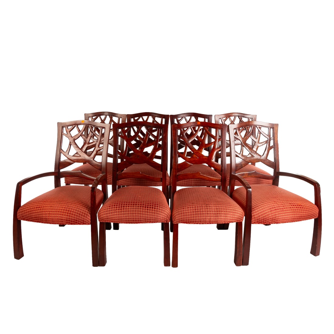 Set of Eight Martin Pierce Walnut Dining Chairs (1 of 4)