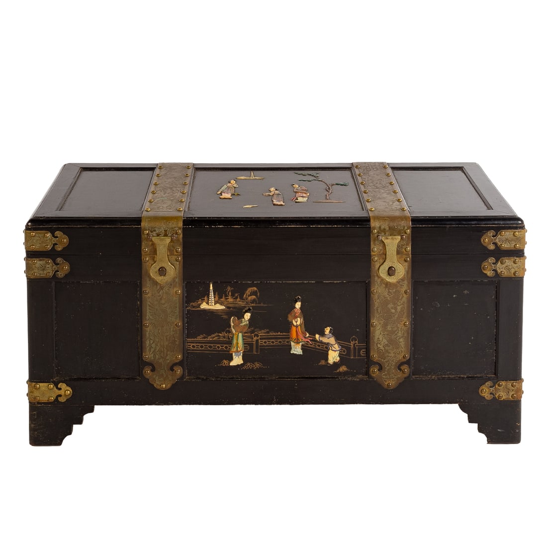 Majestic Company Asian Lacquered & Brass Trunk (1 of 6)