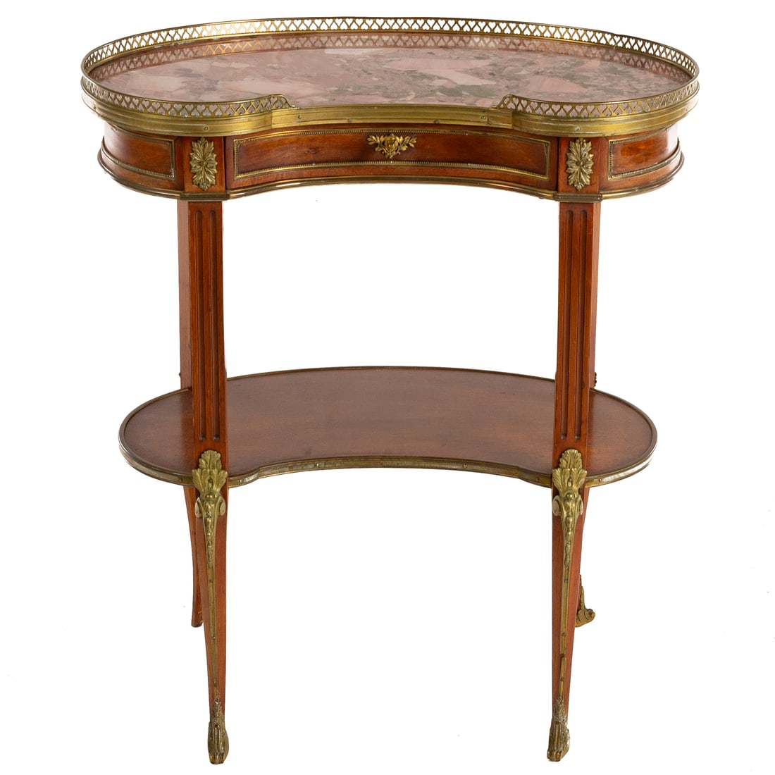 Louis XVI Style Kidney Shaped Marble Top Table (1 of 5)