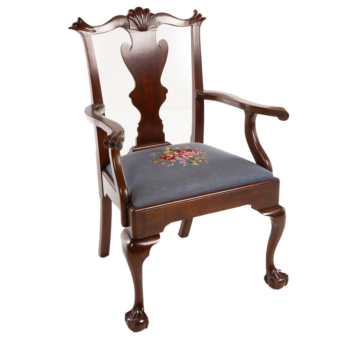 Henkel Harris Mahogany Chippendale Style Armchair (1 of 4)