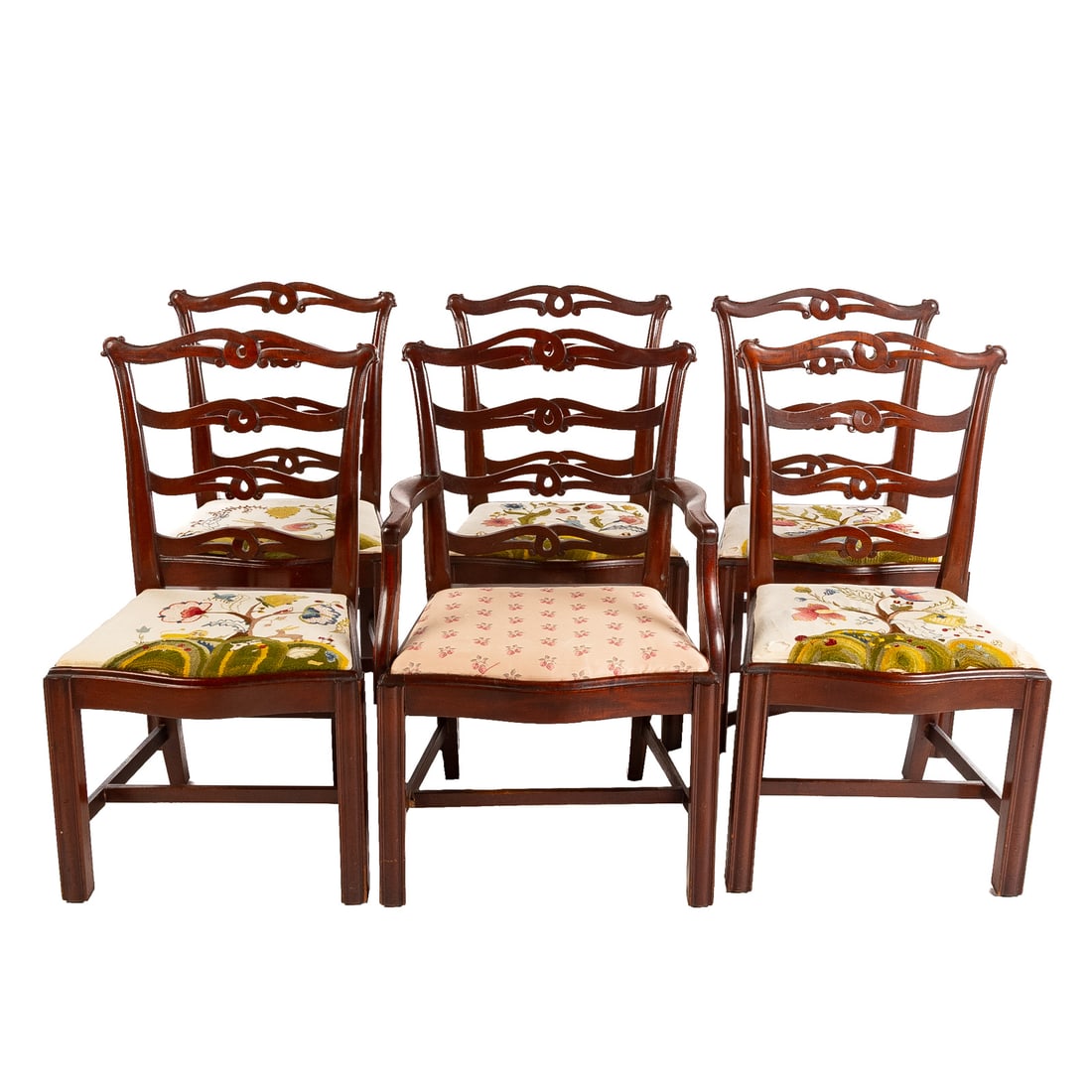 Set of Six Mahogany Ribbon Back Dining Chairs (1 of 6)