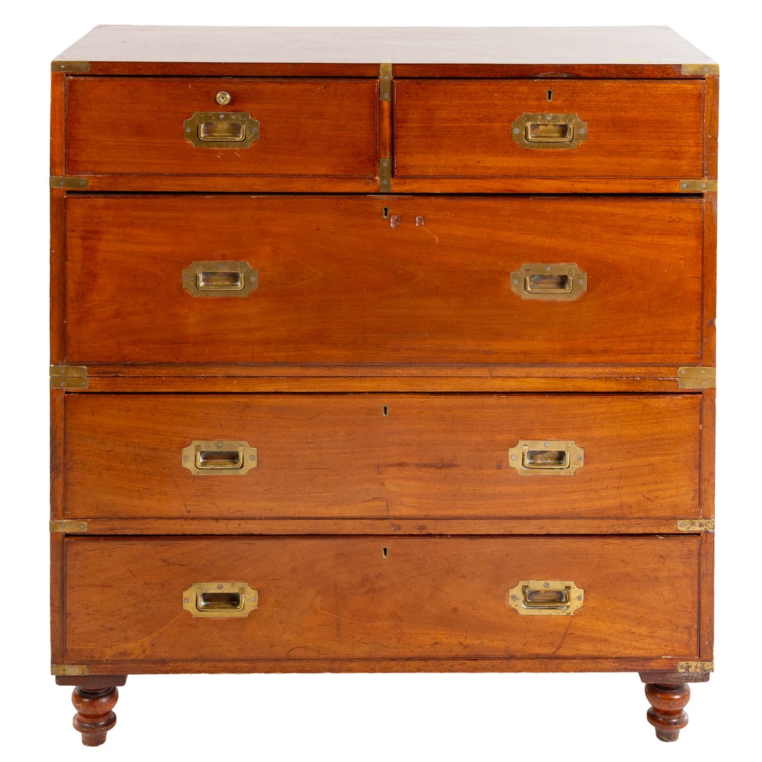 English Walnut Two Part Campaign Chest (1 of 5)