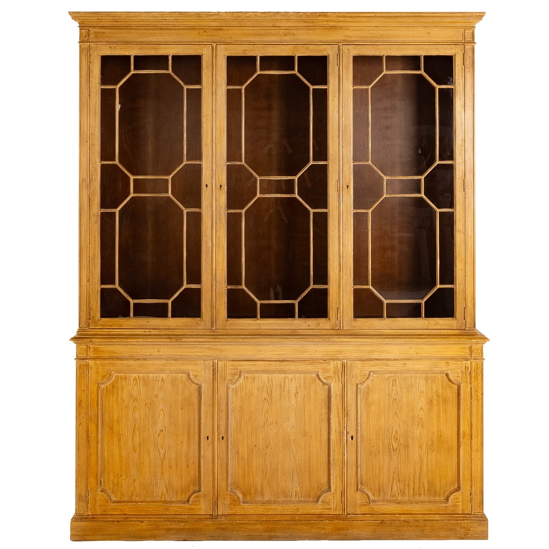 George III Style Bleached Pine Breakfront (1 of 6)