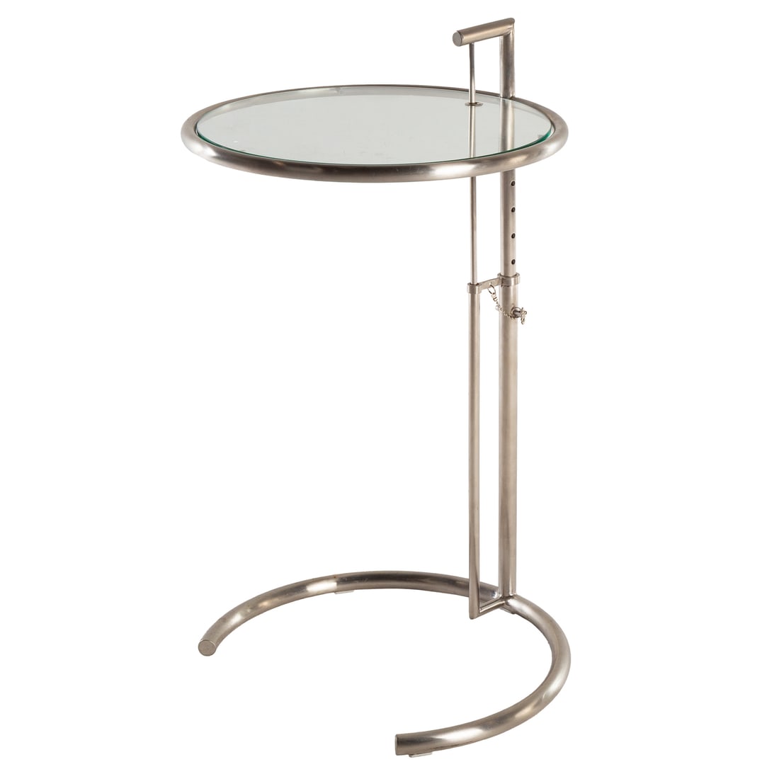 Eileen Gray Modern Glass & Chrome End Table (1 of 3)