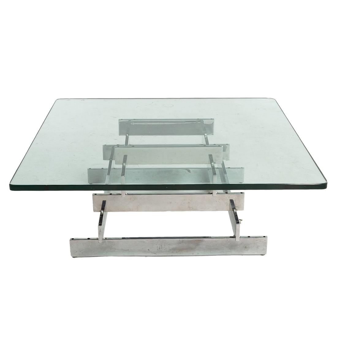 Paul Mayen Style Chrome & Glass Coffee Table (1 of 2)