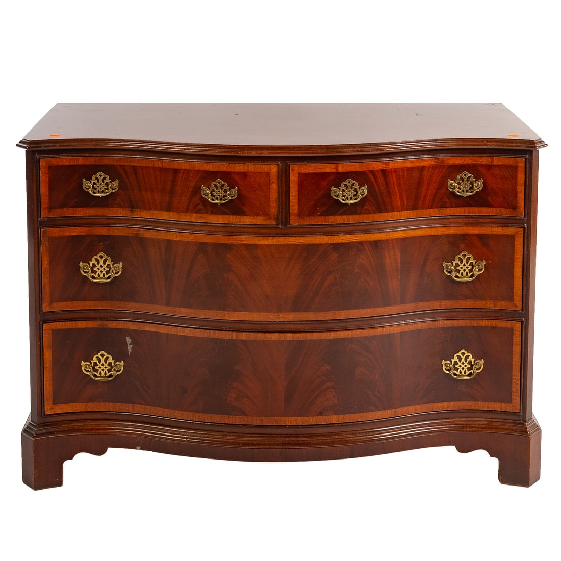 Hickory White Mahogany Banded Chest of Drawers (1 of 5)