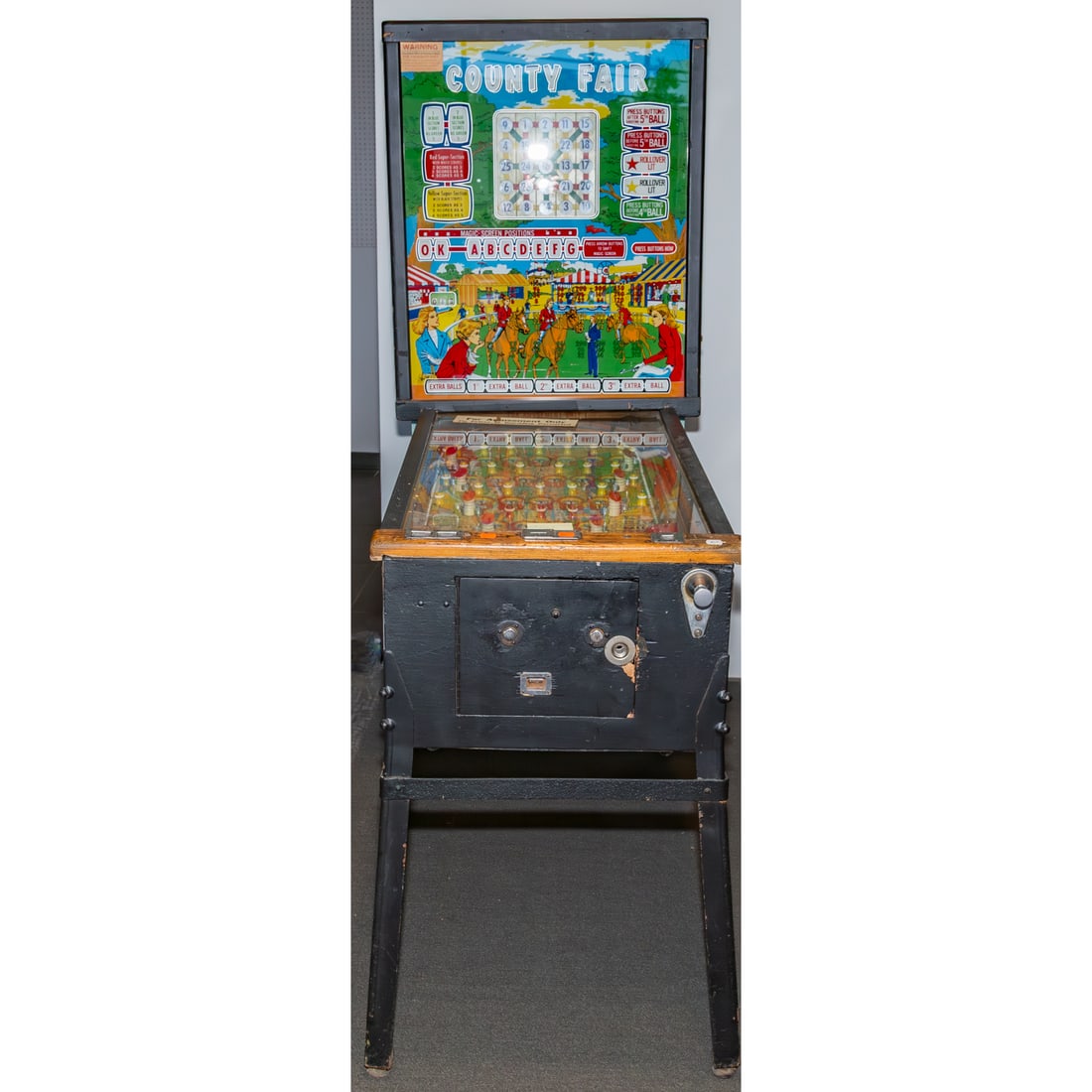 Bally 1959 "County Fair" Vintage Pinball Machine: 74 in. H, 28 in. W, 58 in. D Provenance: From a Baltimore Collector, Known Locally as the "Pinball Wizard"
