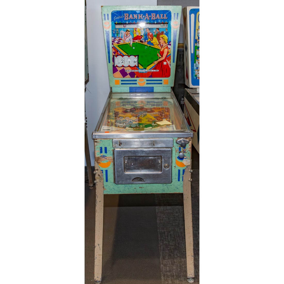 Gottlieb's 1965 "Bank-A-Ball" Pinball Machine: 69 in. H, 26 in. W, 54 in. D Provenance: From a Baltimore Collector, Known Locally as the "Pinball Wizard"