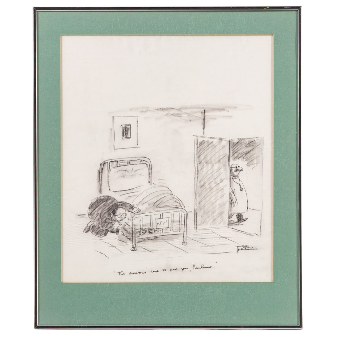 Charles Addams. "The Doctor is Here to See You, Pauline," graphite (1 of 4)
