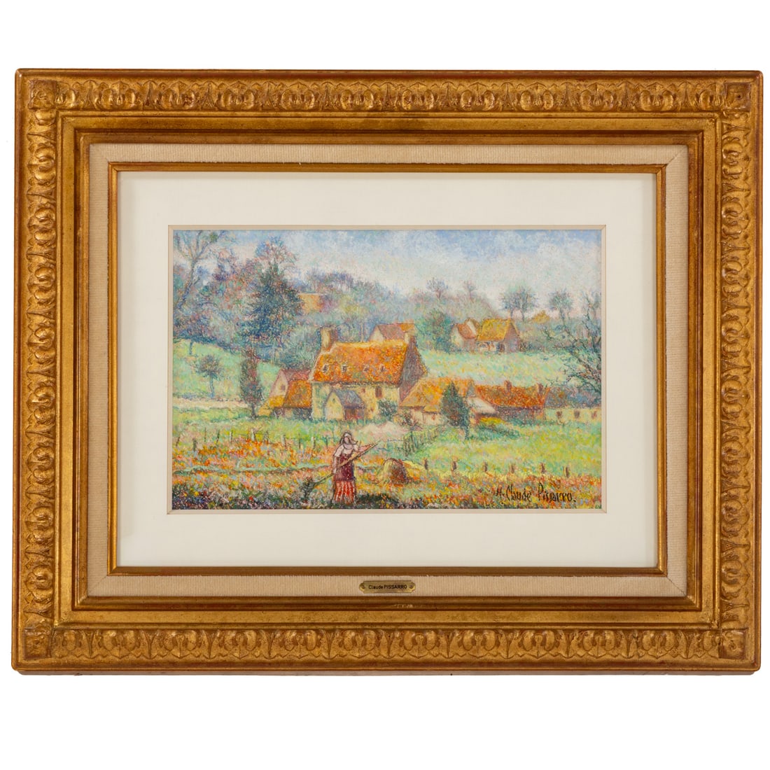 H. Claude Pissarro. "La Ferme de la Blistiere," pastel (1 of 8)