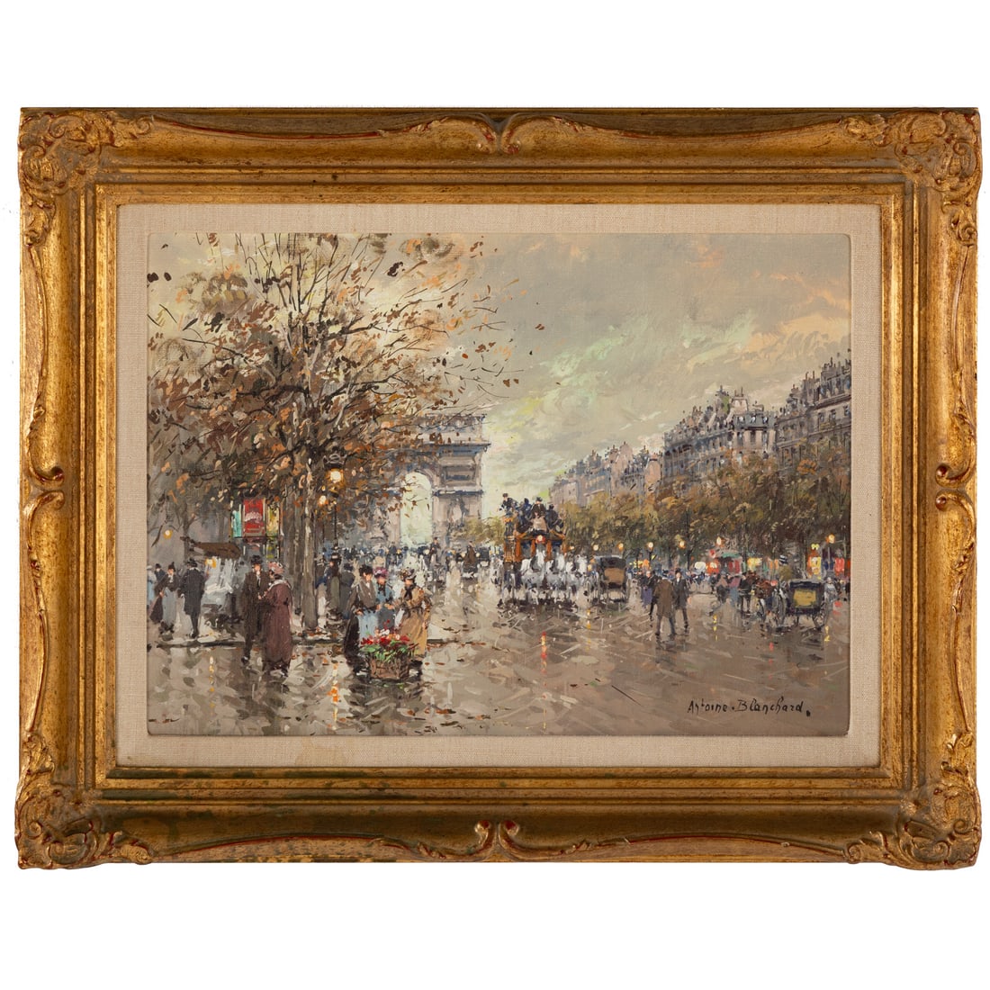 Antoine Blanchard. Paris Street Scene, oil (1 of 4)