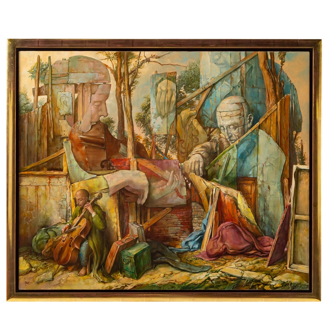 Samuel Bak. "Familiar Tune," oil (1 of 4)