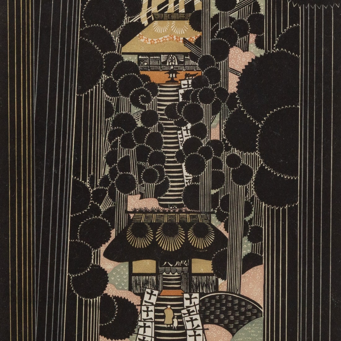 Ray Morimura. Sugimoto Temple," screenprint - 2