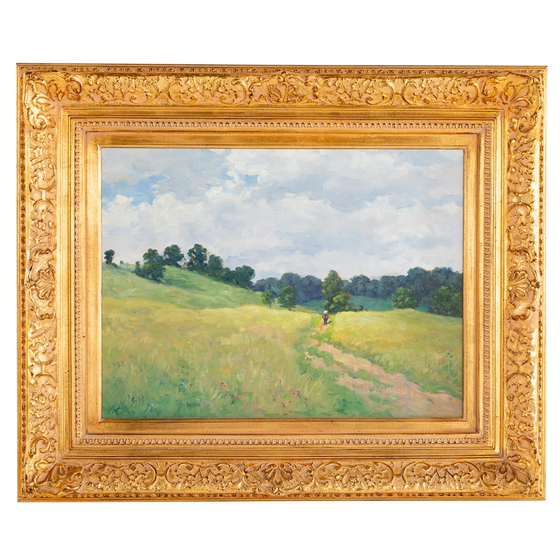 John Brandon Sills. "Ride to the Field," oil: (American, b. 1960) Oil on canvas, signed "J. Sills" ll, 18 x 20 in., framed size: 28 1/4 x 34 1/4 in. Provenance: From a private Maryland collection