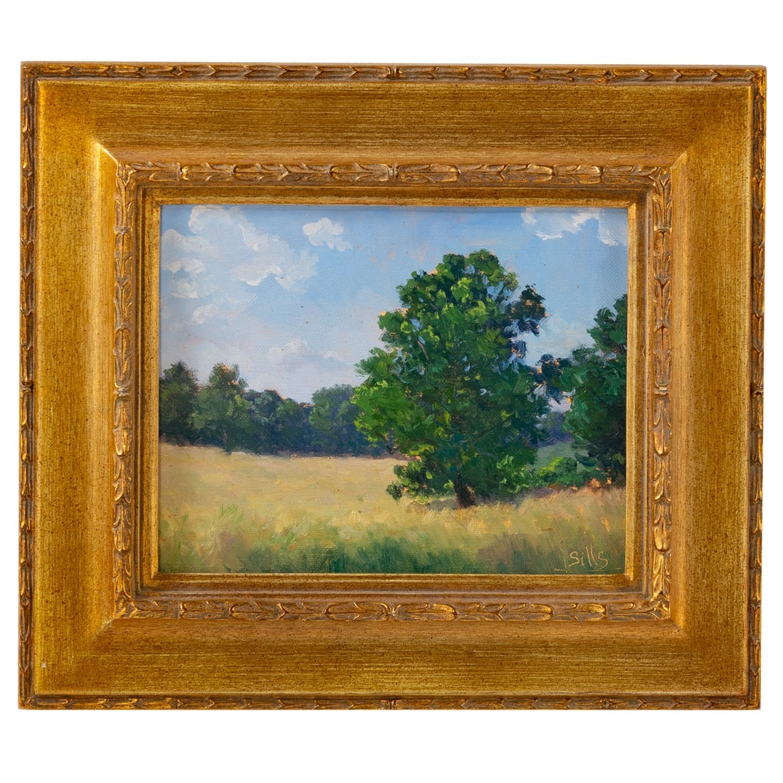 John Brandon Sills. Meadowscape, oil: (American, b. 1960) Oil on canvas, signed "J. Sills" lr, 8 x 10 in., framed size: 13 x 14 3/4 in. Provenance: From a private Maryland collection
