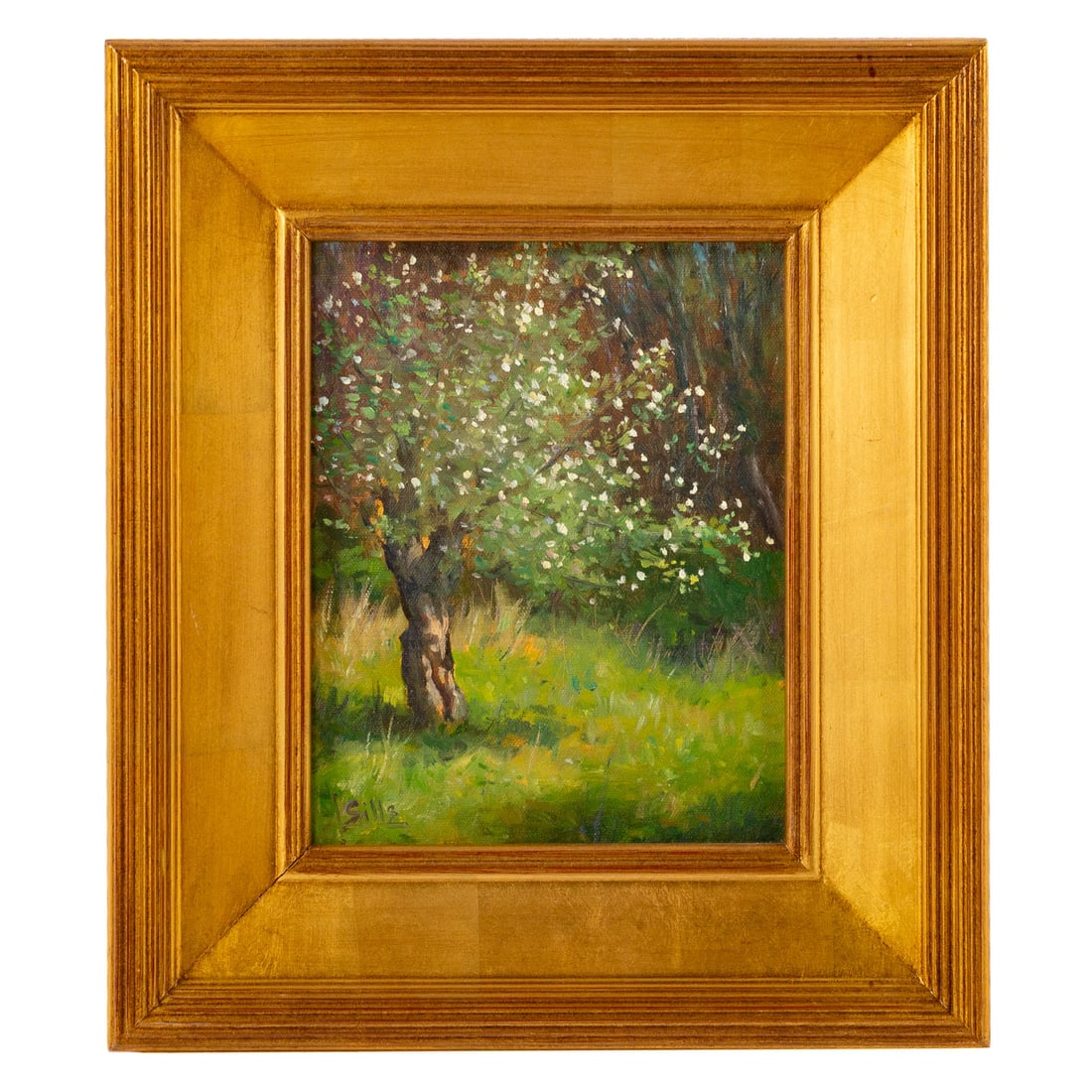 John Brandon Sills. Blossom Time, oil: (American, b. 1960) Oil on canvas, signed "J. Sills" ll, 10 x 8 in., framed size: 15 1/2 x 13 3/4 in. Provenance: From a private Maryland collection