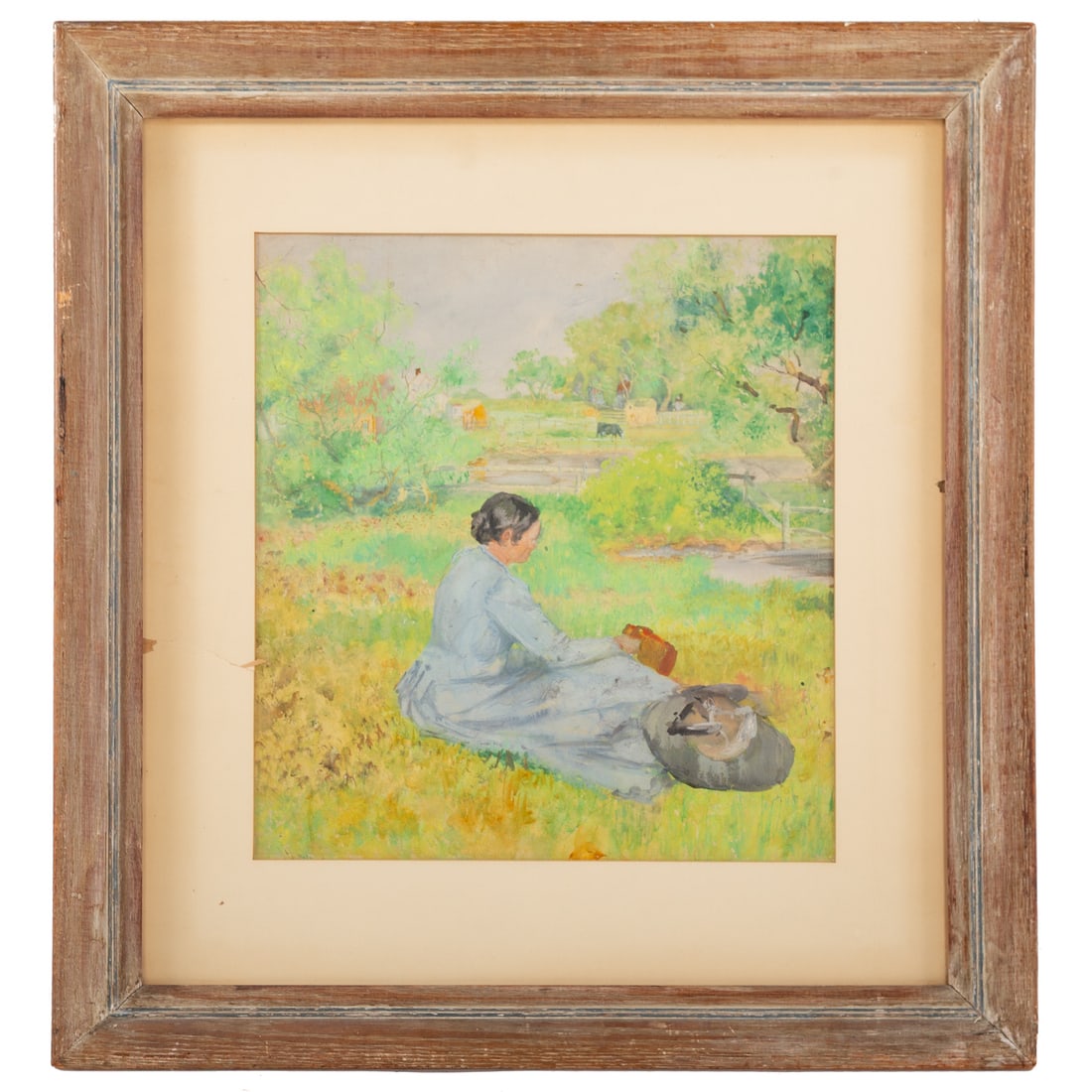 August Franzen. Woman Resting in a Field, watercolor (1 of 10)