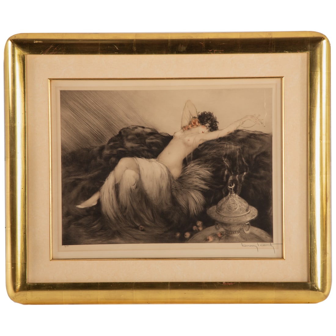 Louis Icart. "Fumee," etching & aquatint (1 of 4)