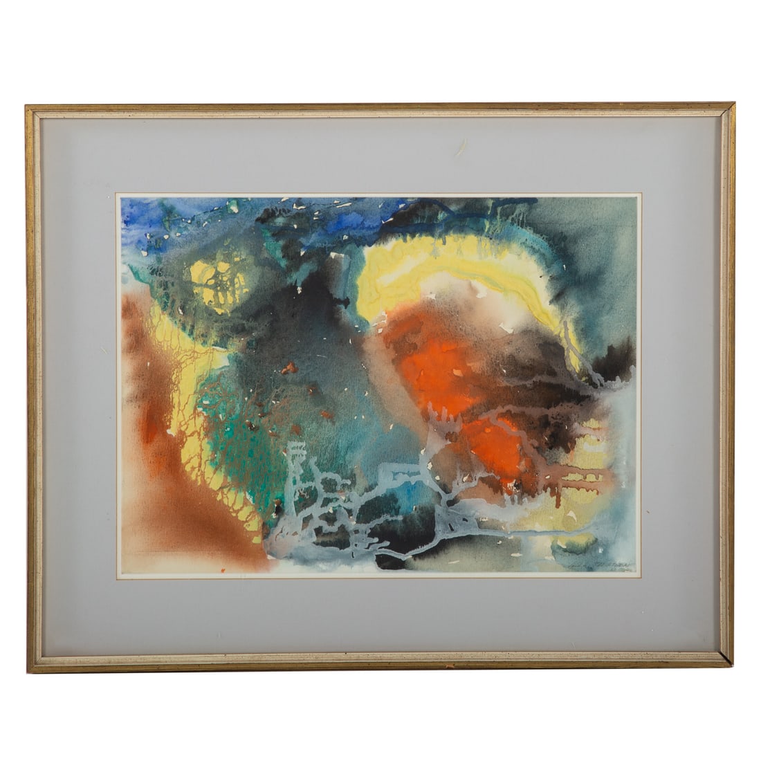 Tabatabai. Abstract, watercolor: (20th century). Watercolor on paper, 1963, signed and dated lr, sight size: 14 1/2 x 19 1/2 in., framed size: 21 1/2 x 26 3/4 inches Provenance: From the Estate of Vera M. Deckelbaum, Bethesda, MD