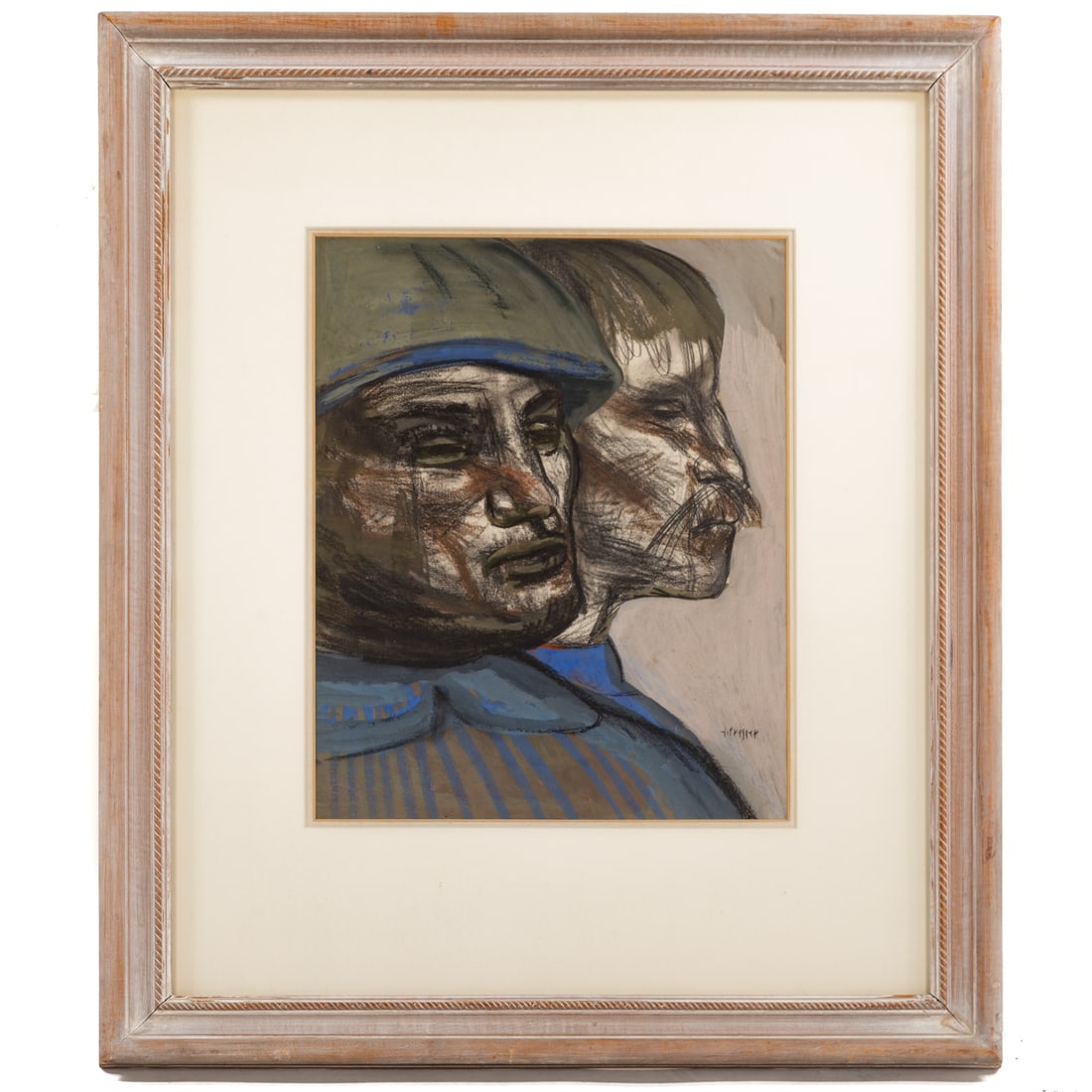 Josef Presser. Two Profiles, mixed media (1 of 4)