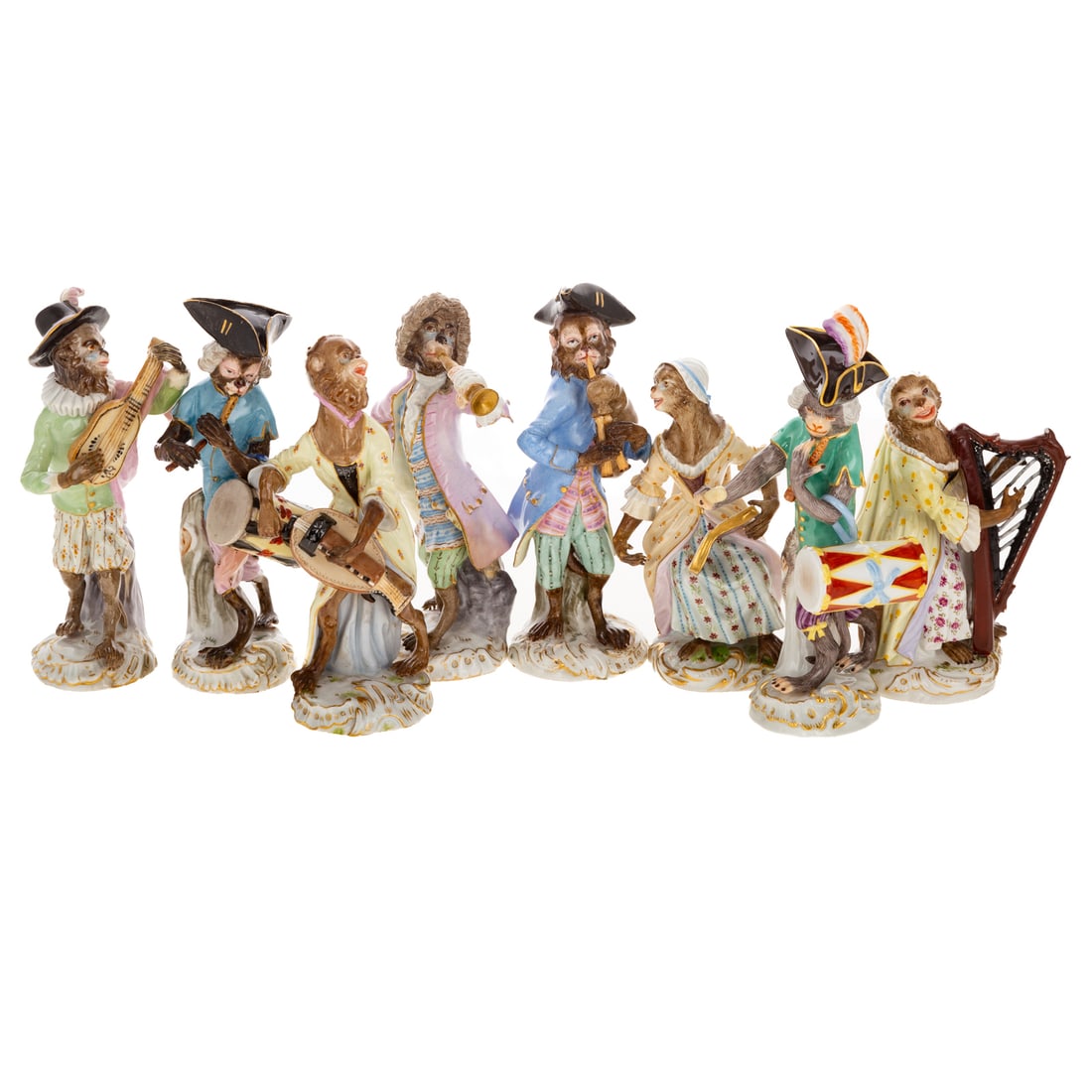 Meissen 8-Piece "Affenkapelle" Orchestra Figures (1 of 8)
