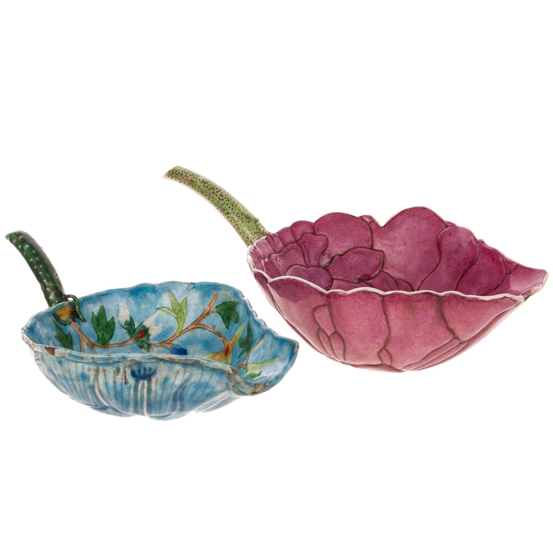 A Chinese Porcelain Lotus-Form Cup & Brush Washer: Includes an inscribed famille rose lotus-form cup, the stem states that it is a "commemorative cup from an Autumn festival, Anhui province in the 34th year of the Guangxu reign (1894)" along the