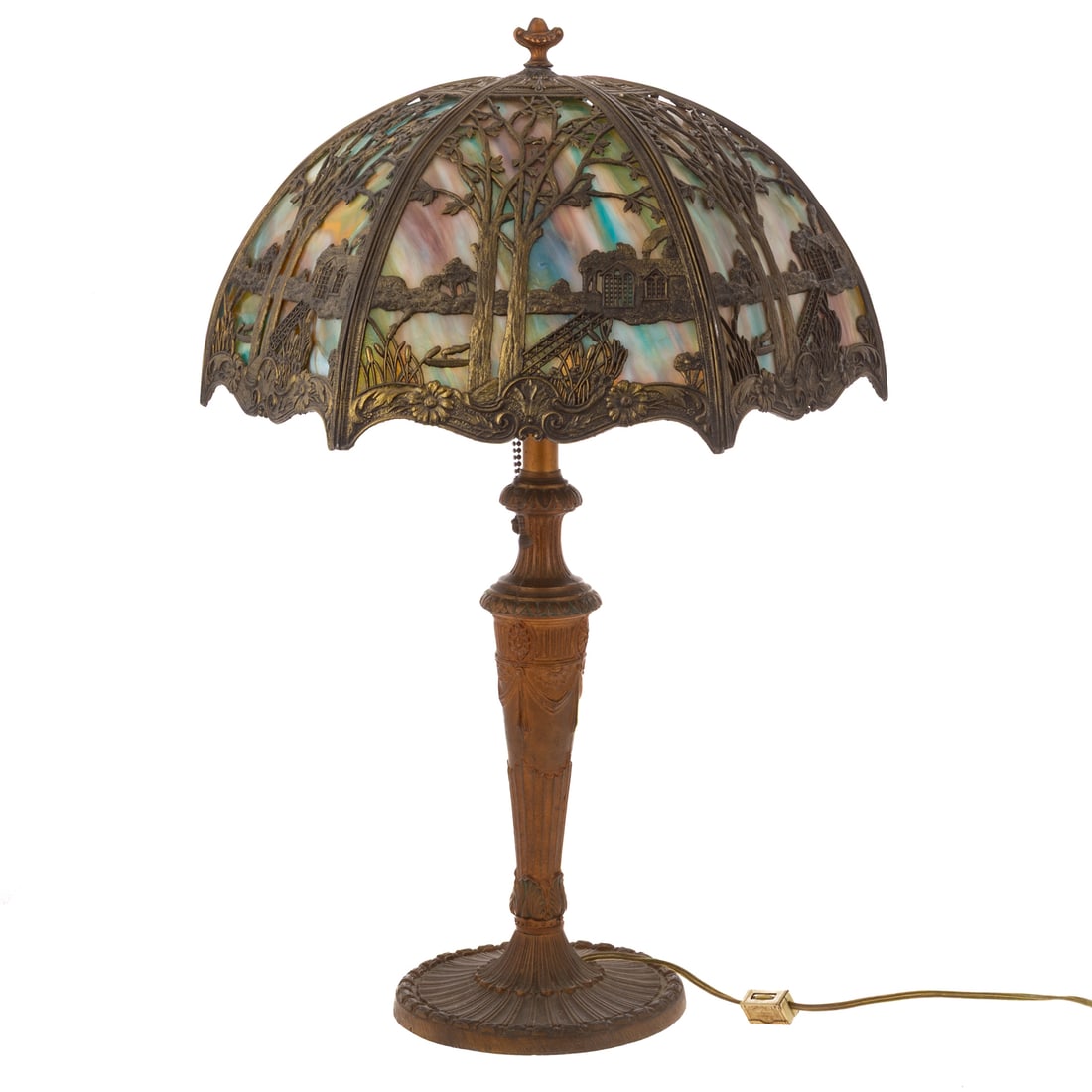 A Salem Bros Style Slag Glass Lamp (1 of 4)