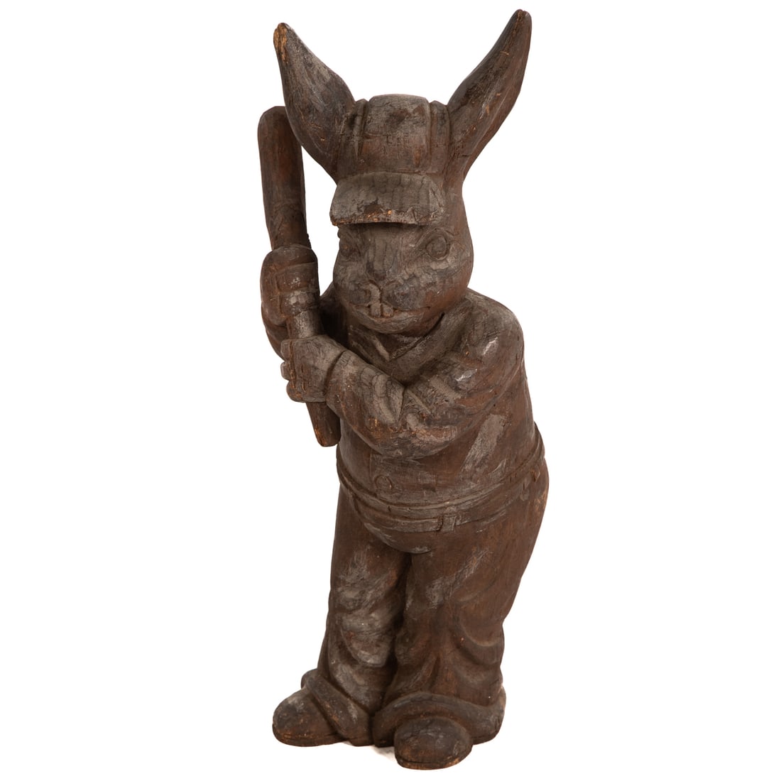A Hand-Carved Wooden Batting Rabbit (1 of 4)