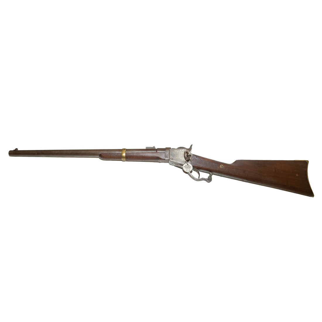 A Starr Model 1858 Percussion Carbine Rifle: Ebenezer Starr, Yonkers, NY, 1862-'65; serial number CHECK; about 20,000 purchased by Federal Government, primarily used in the West during the Civil War; lever action falling block breechloader; .54 