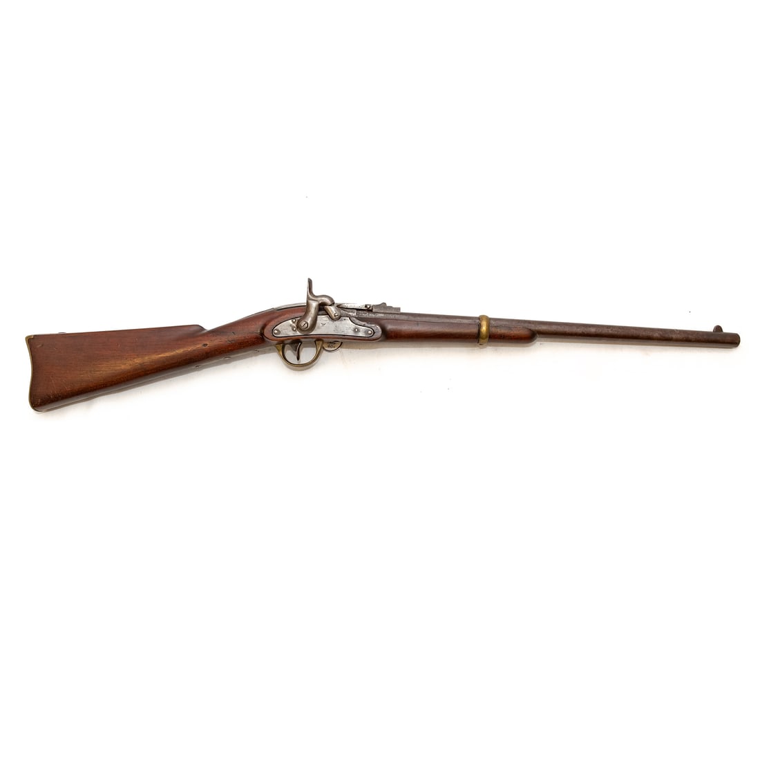 A Merrill Second Model 1858 Carbine Rifle: Merrill & Thomas, Baltimore, c. 1863; serial number: 19078, stamped on back strap; percussion breechloader with toggle lever; .54 caliber, paper or linen cartridge; the barrel, 22 in. L; saddle ring o