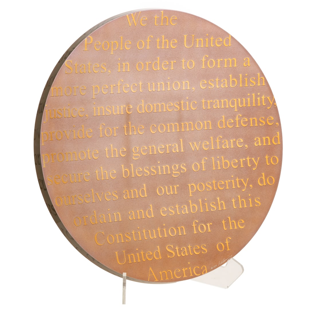 Stephen Schlanser. "Constitution Platter," glass (1 of 4)