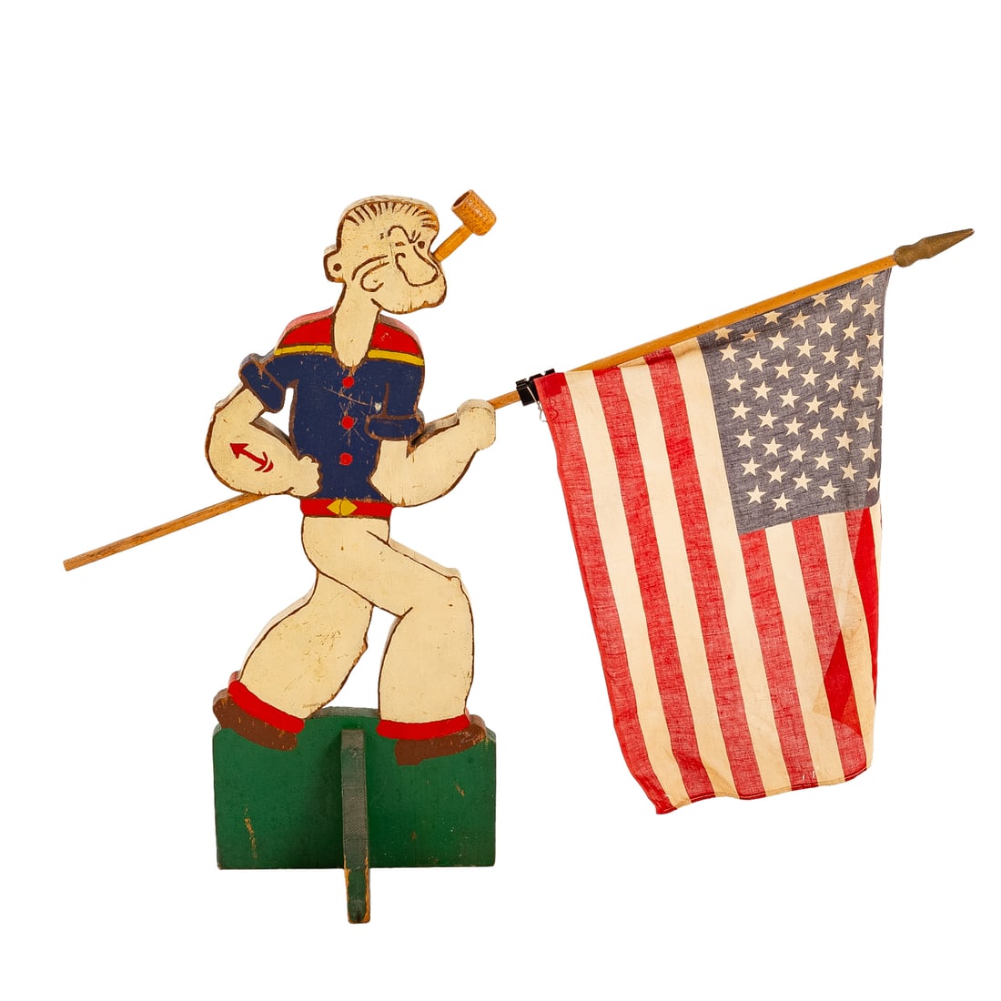 20th Cent. Folk Art Popeye the Sailor Flag Display (1 of 6)
