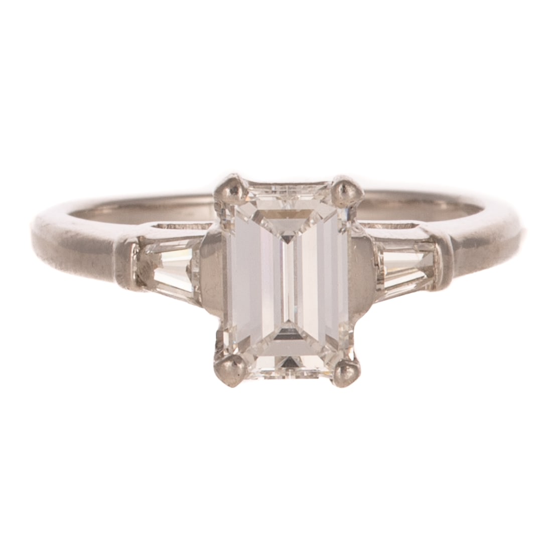 A 1.15 ct Emerald Cut Diamond Ring in Platinum (1 of 5)