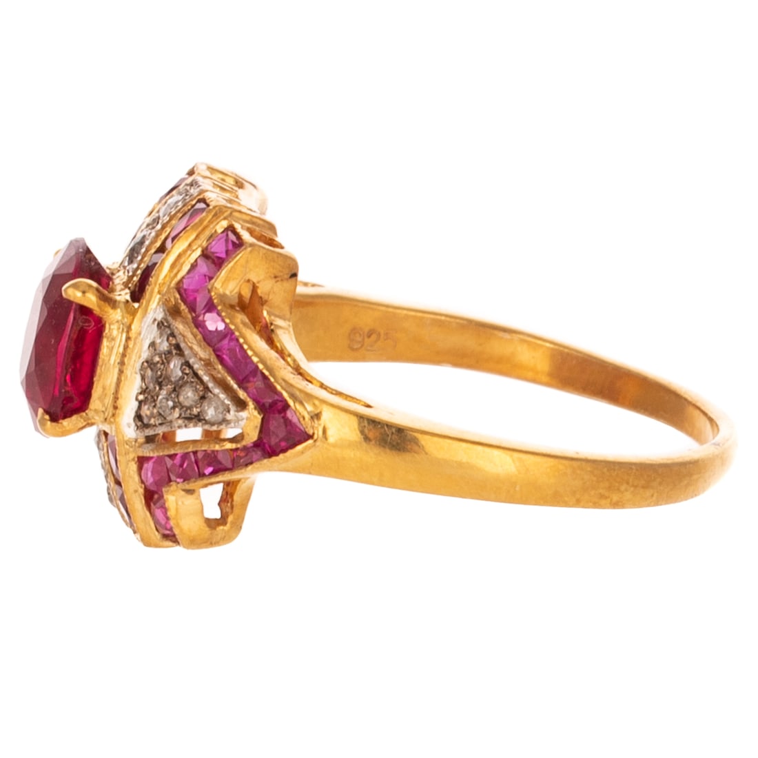 An Art Deco Style Ruby & Diamond Ring - 2