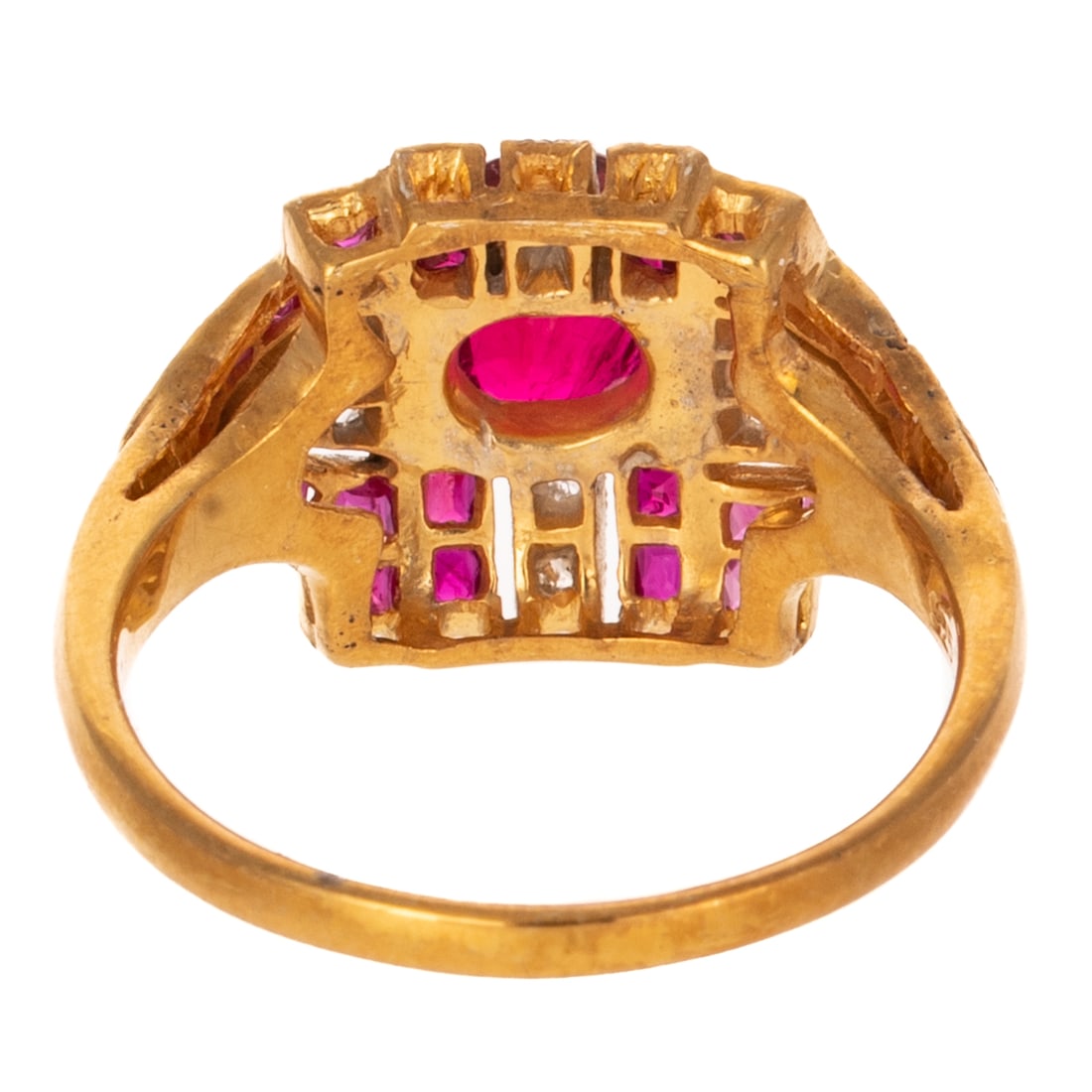 An Art Deco Style Ruby & Diamond Ring - 4