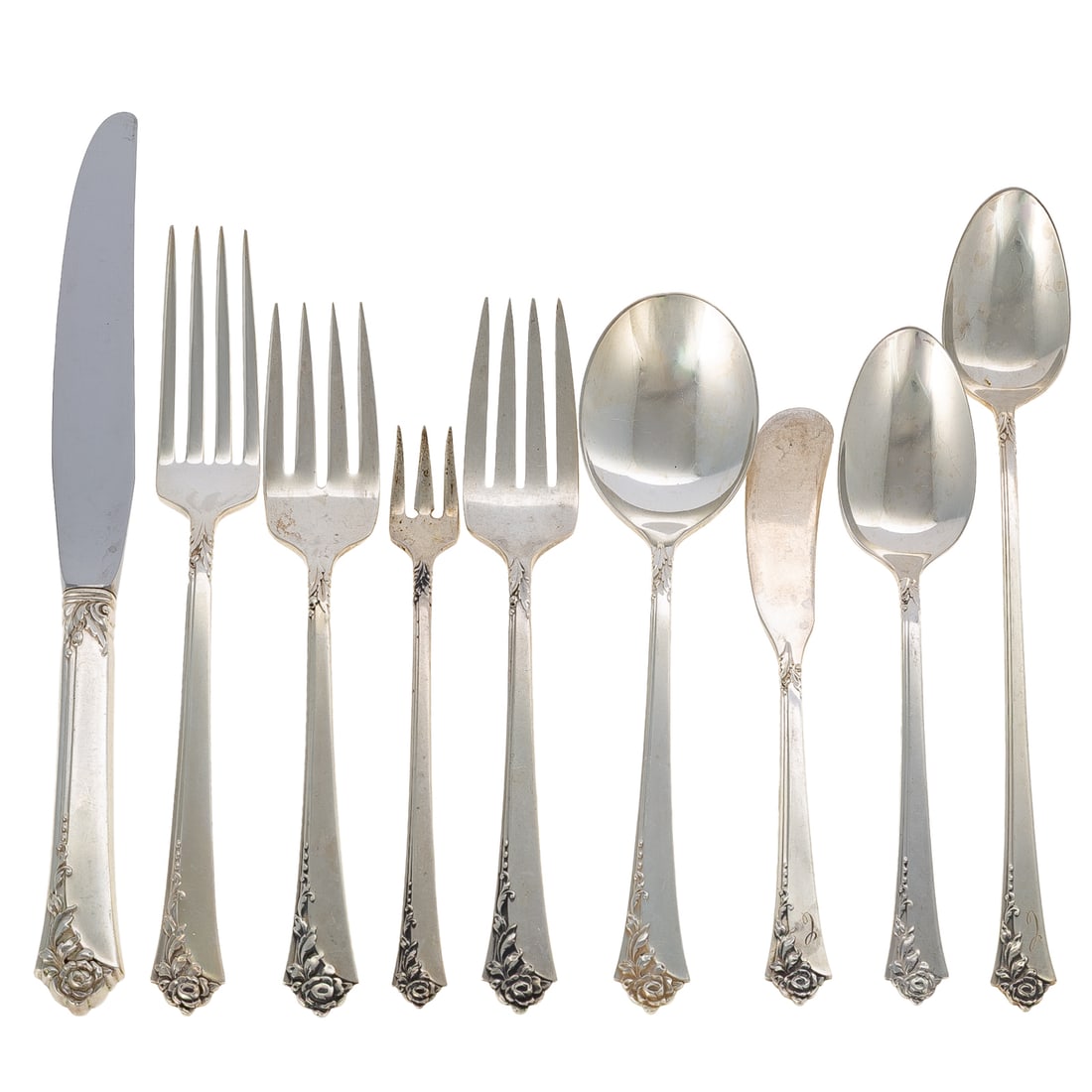 Heirloom Sterling "Damask Rose" Flatware Service (1 of 6)