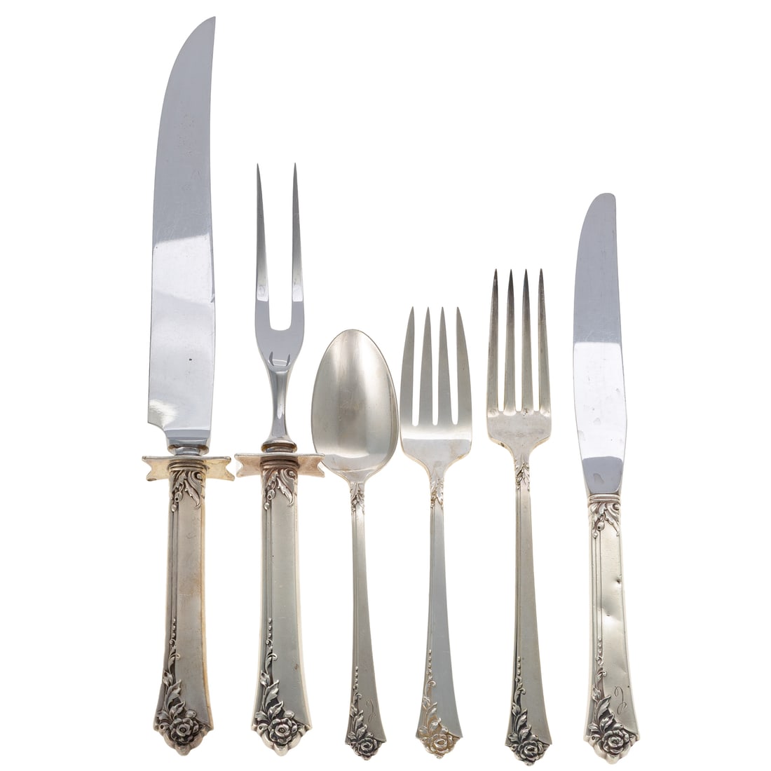 Heirloom Sterling "Damask Rose" Flatware Service (1 of 6)