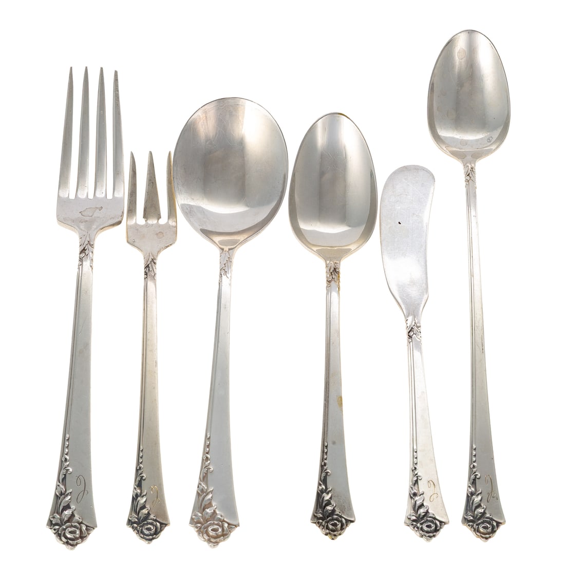 Group of Heirloom Sterling "Damask Rose" Flatware (1 of 5)