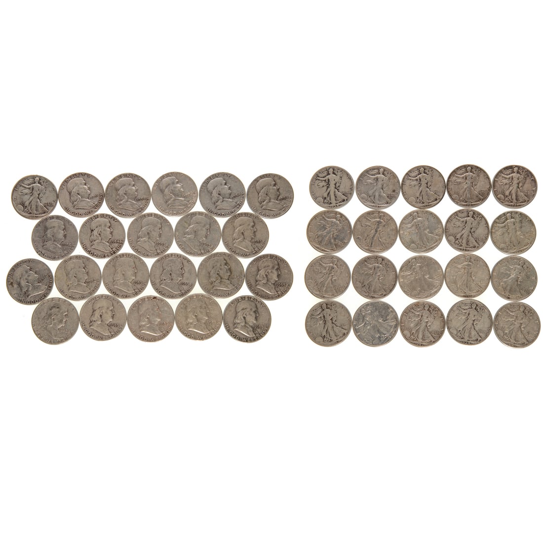 Two Rolls of Silver Half Dollars - $20 Face (1 of 6)