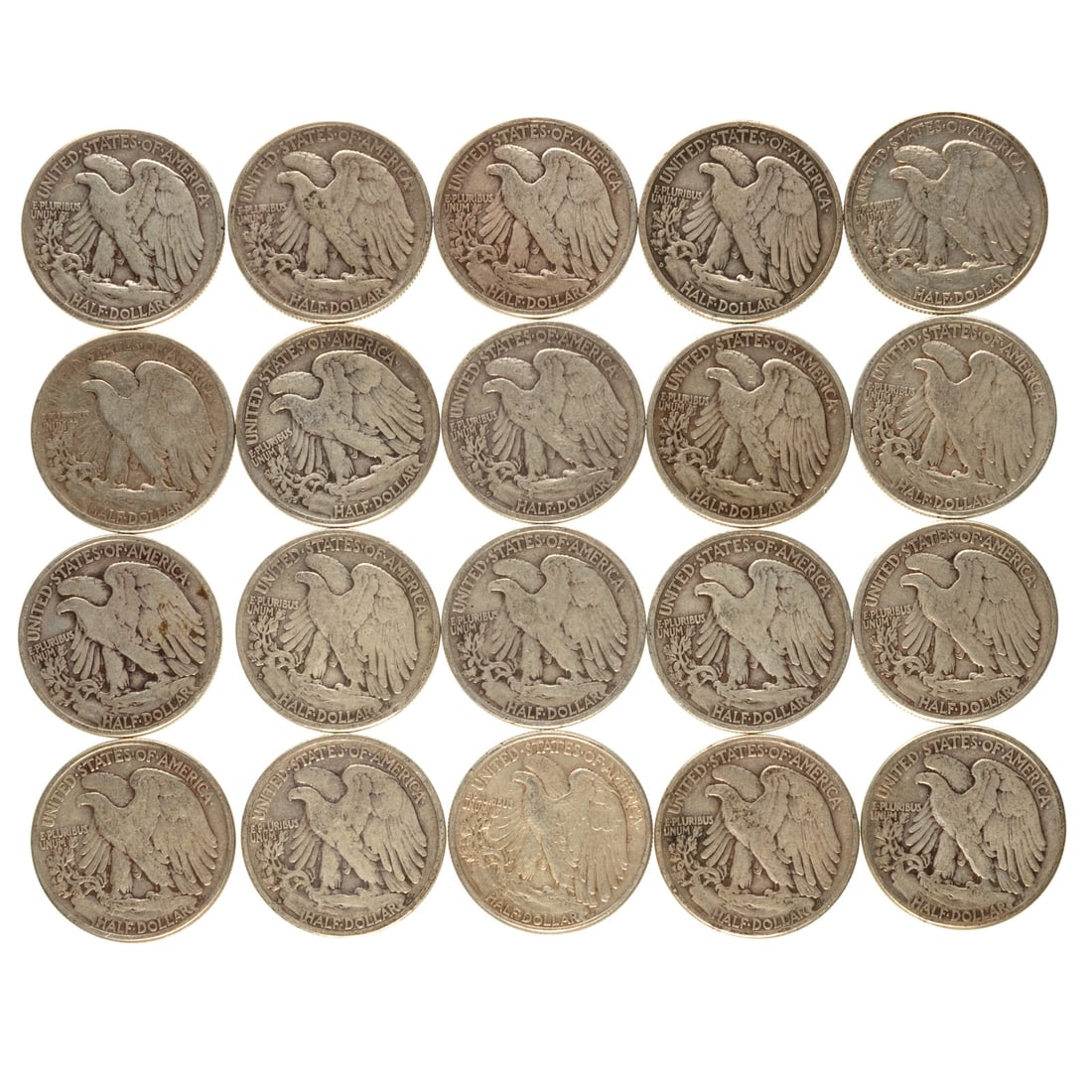 49 Silver Halves - $24.50 Face - 5