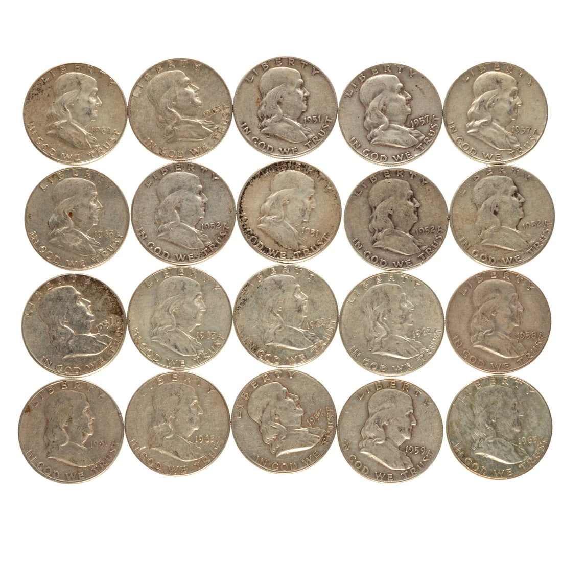 49 Silver Halves - $24.50 Face - 6
