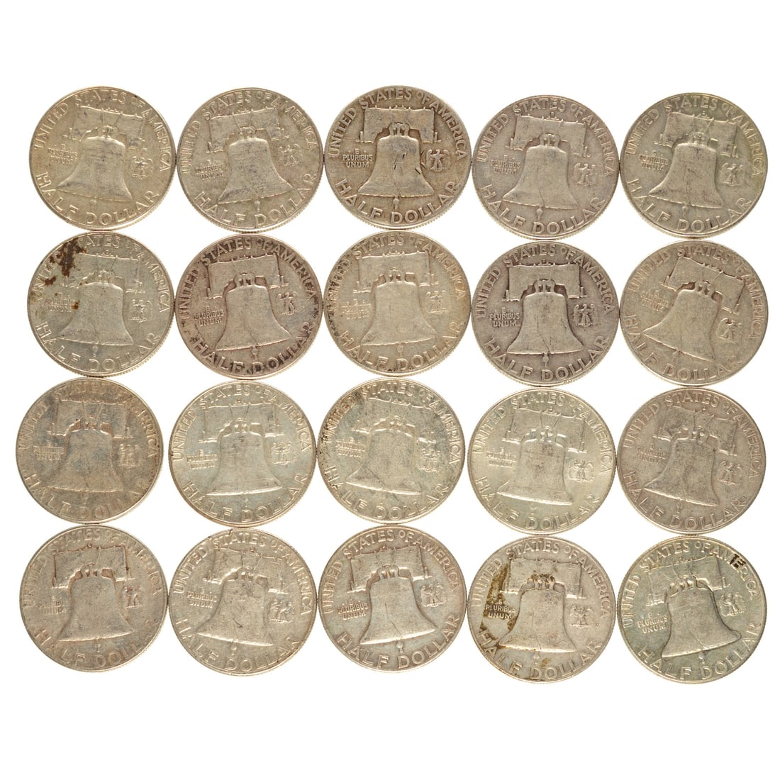49 Silver Halves - $24.50 Face - 7