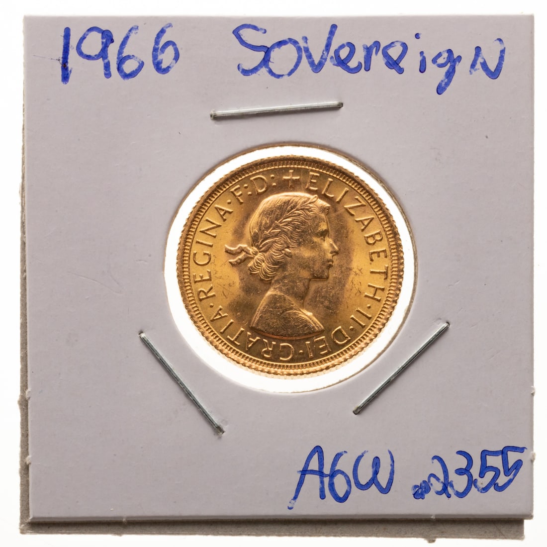 1966 Gold Sovereign Unc Details: AGW .2355 troy ounces