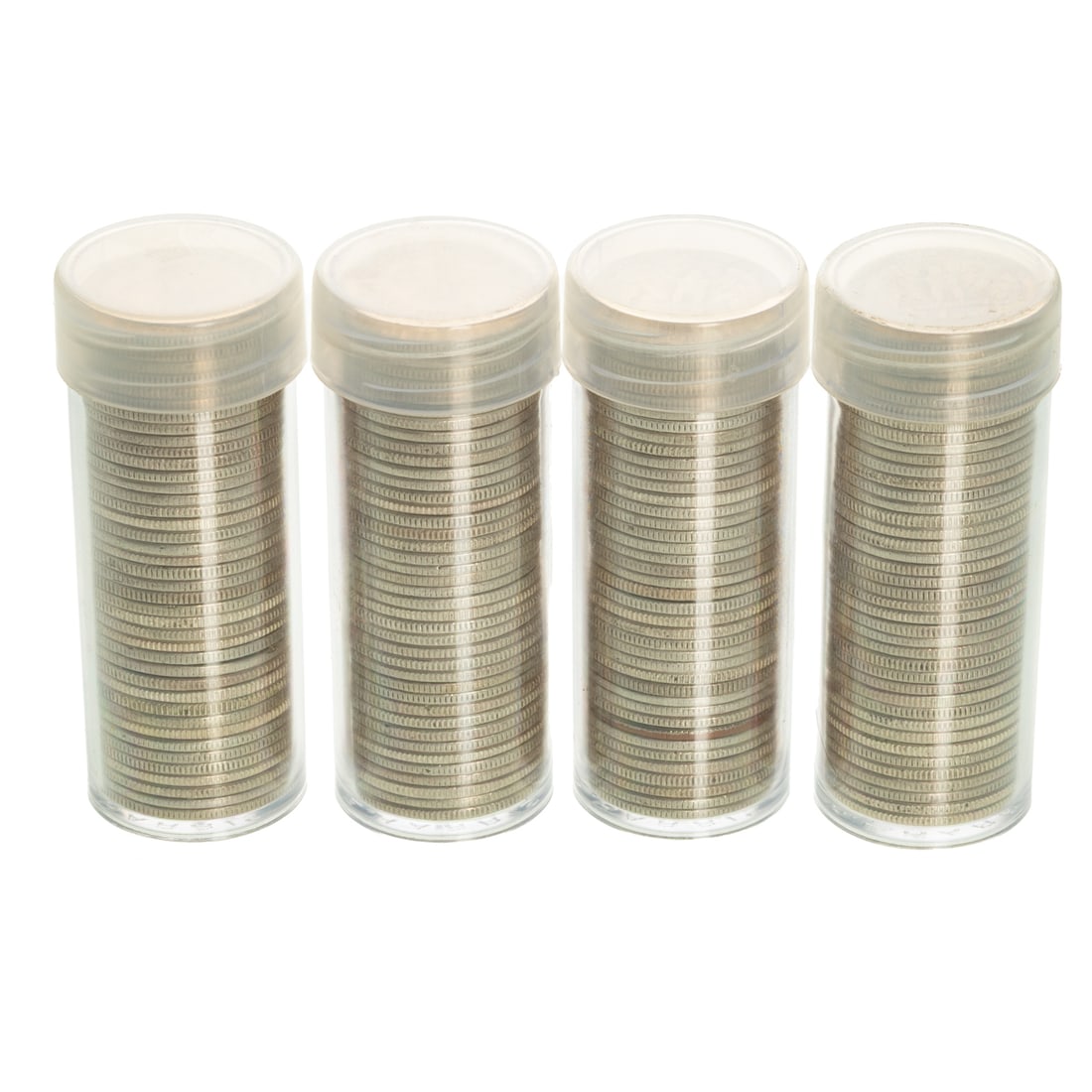 Four Rolls of Silver Washington Quarters $40 Face: Appox. 28.6 troy ounces of silver