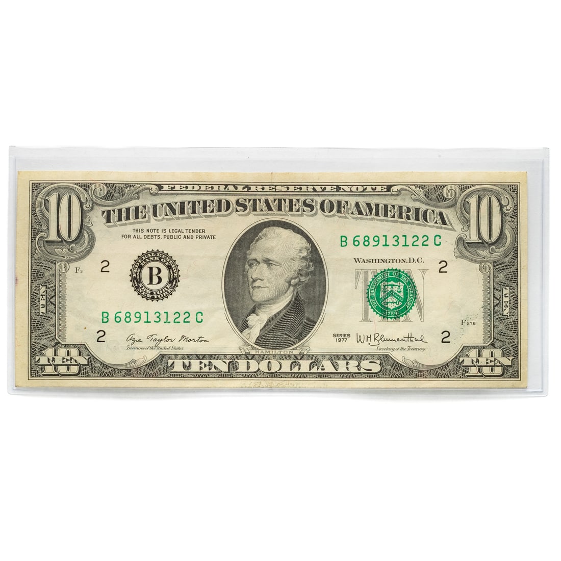 Impressive 1977 FRN $10 Offset Error In Reverse (1 of 2)