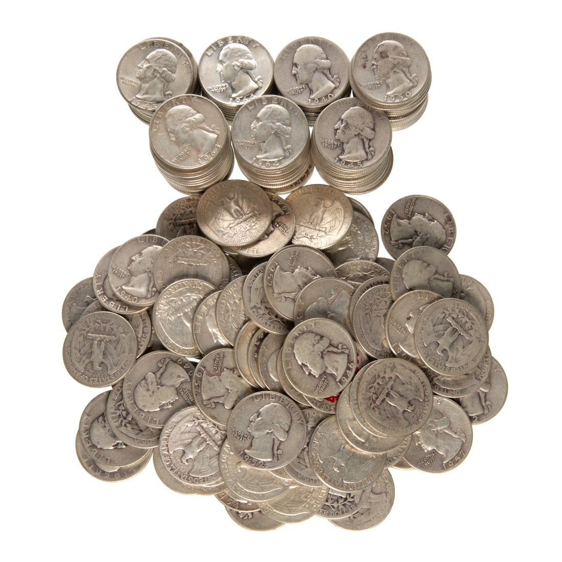 $42 Face in Silver Quarters, 168 Coins: Approx. 30 troy oz silver