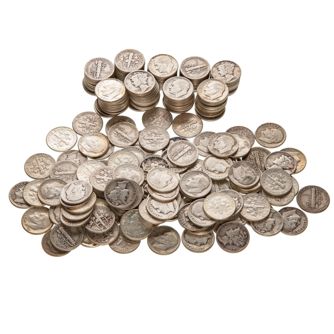 200 Silver Dimes, $20 Face: @ 14.3 troy ounces of silver