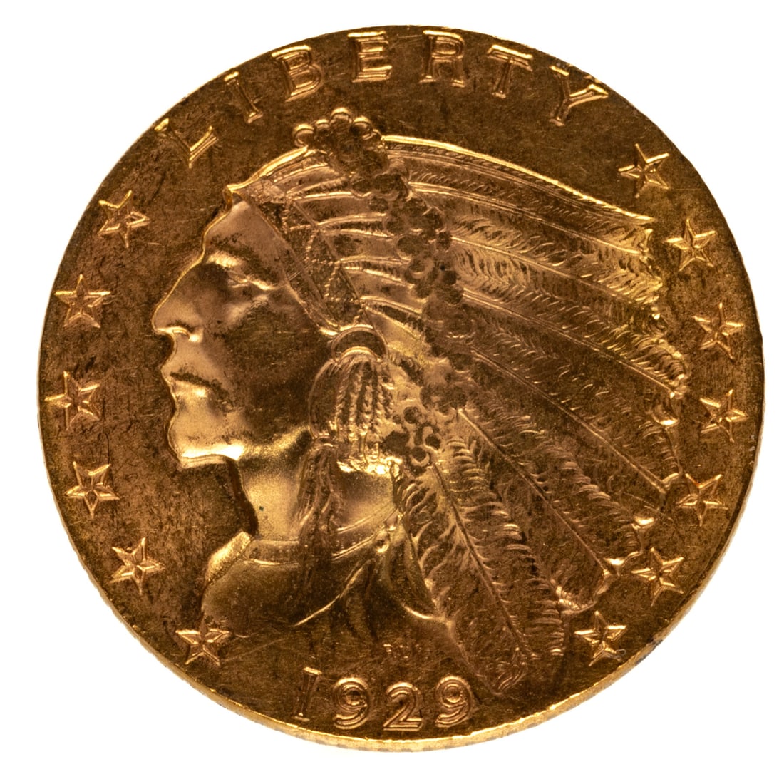 1929 Indian $2.50 Gold: 1929 Indian $2.50 Gold XF or better with nice color. Passed Sigma Test
